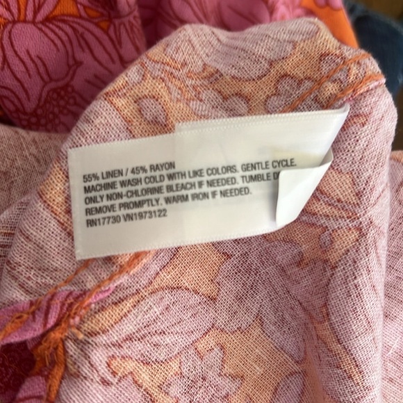 Universal Thread Pink and Orange Floral Button Down Shirt - Picture 5 of 6